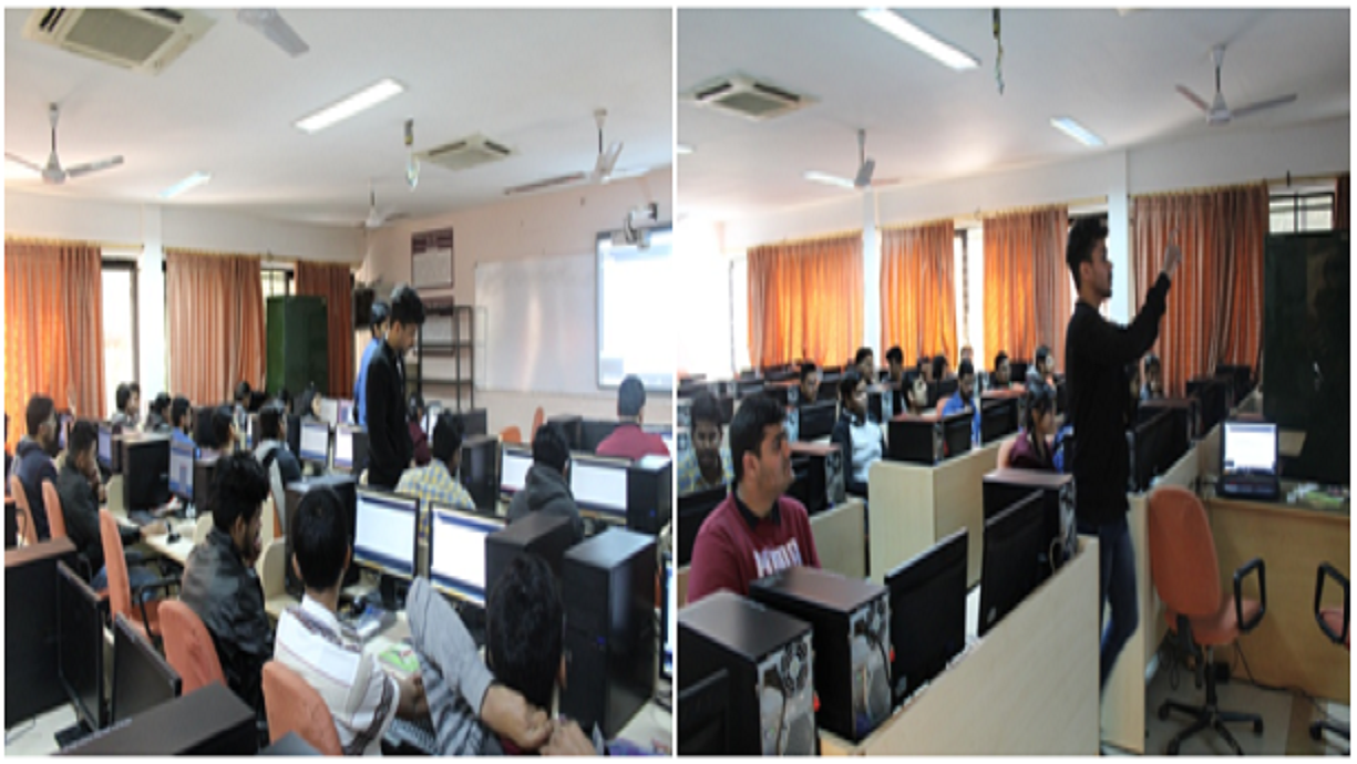 Students attending the Processing workshop in a college computer lab