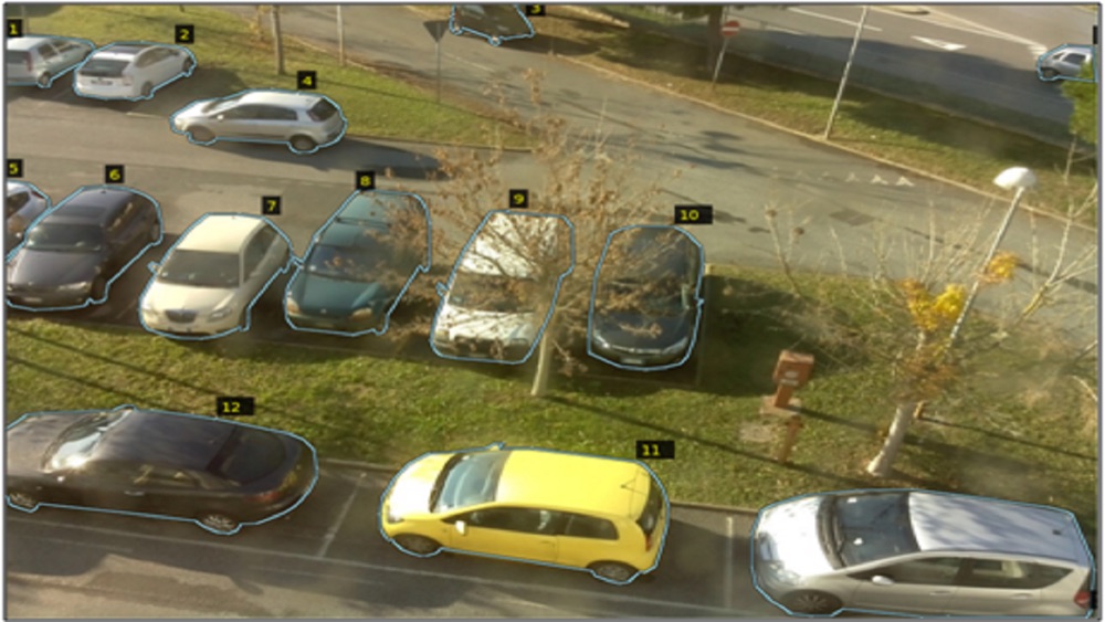 Park It training image with vehicles annotated for the parking detection model